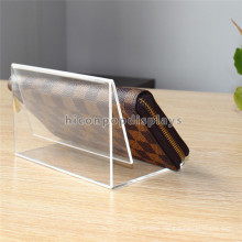 Fashion Retail Store Fixture Countertop Acrylic Advertising Clutch Bag Leather Lady'S Wallet Display